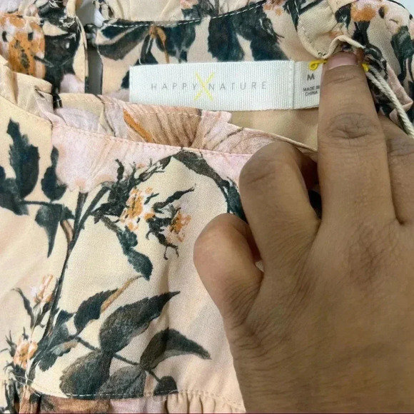 Happy x Nature Kate Hud Ruffle Floral Long Sleeve Size M - Picture 3 of 8